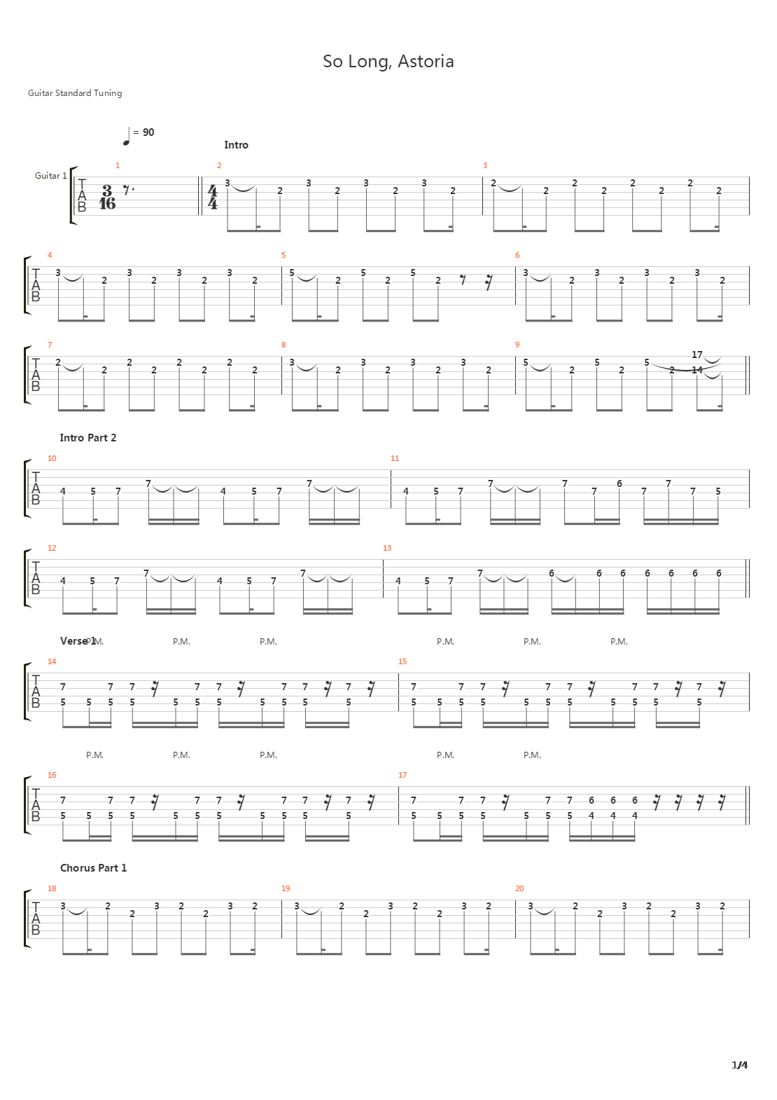 So Long Astoria吉他谱