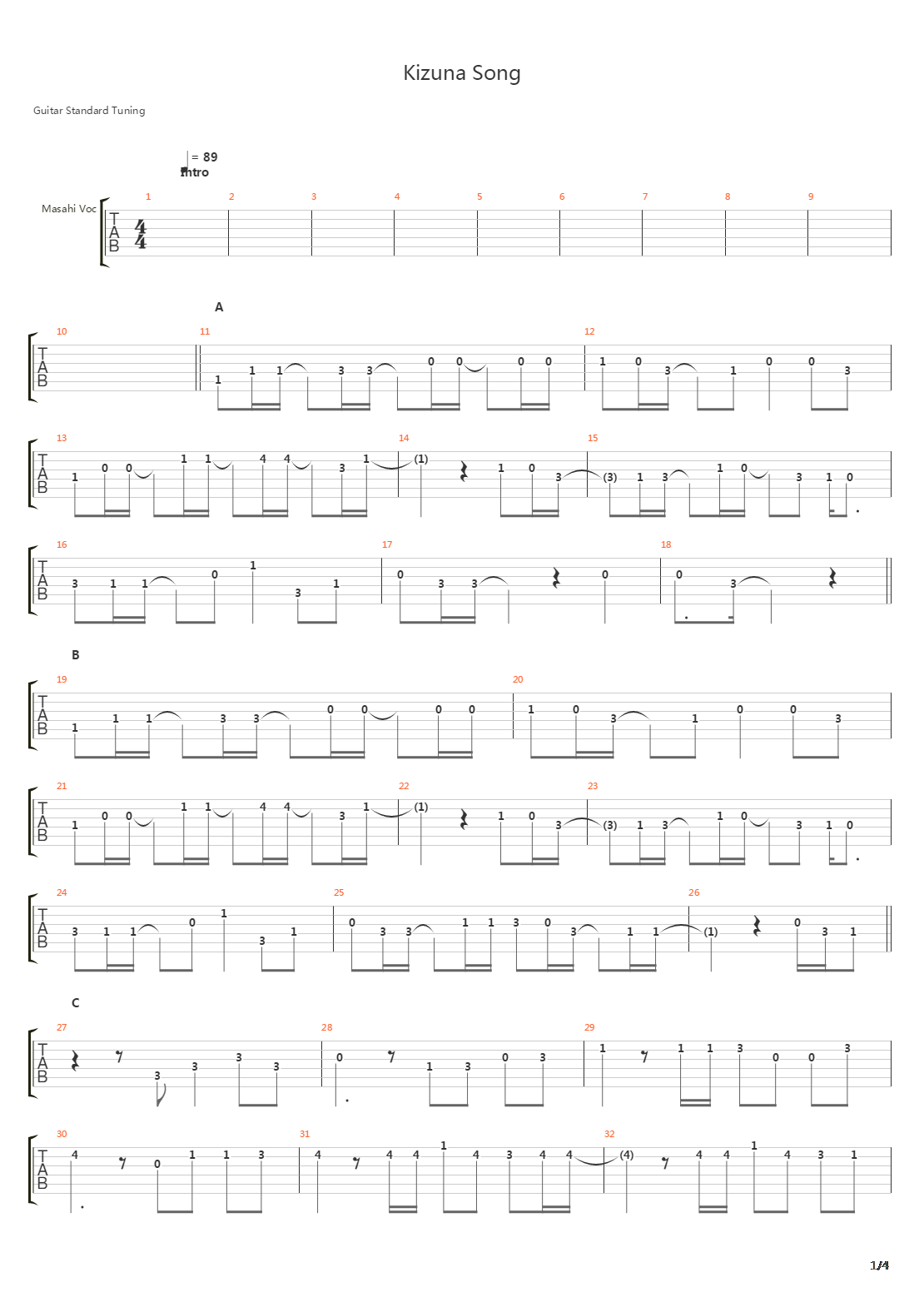 Kizuna Song吉他谱