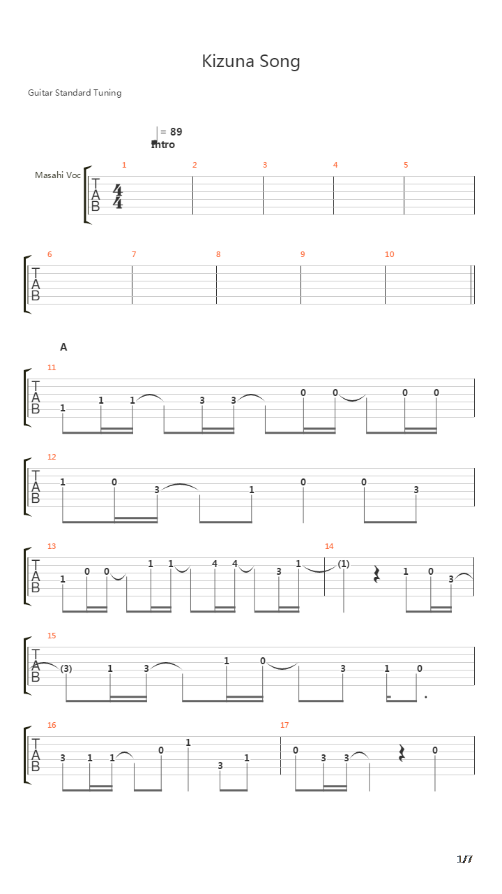 Kizuna Song吉他谱