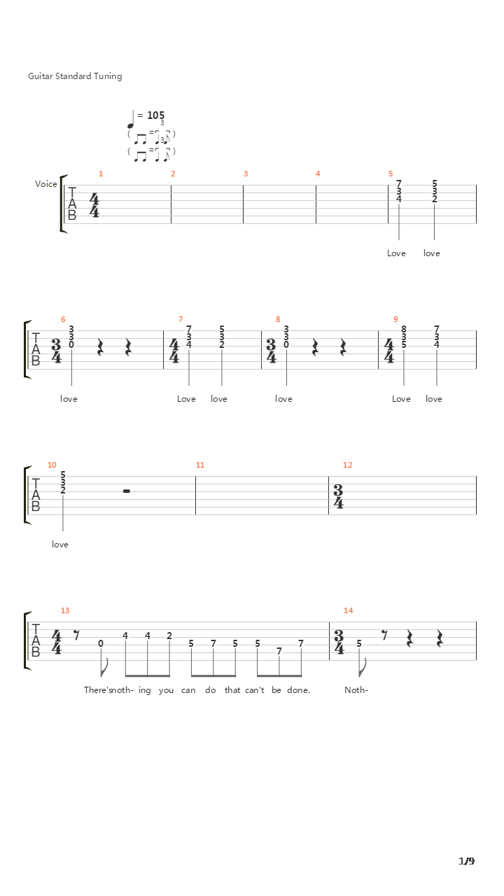 All You Need Is Love吉他谱