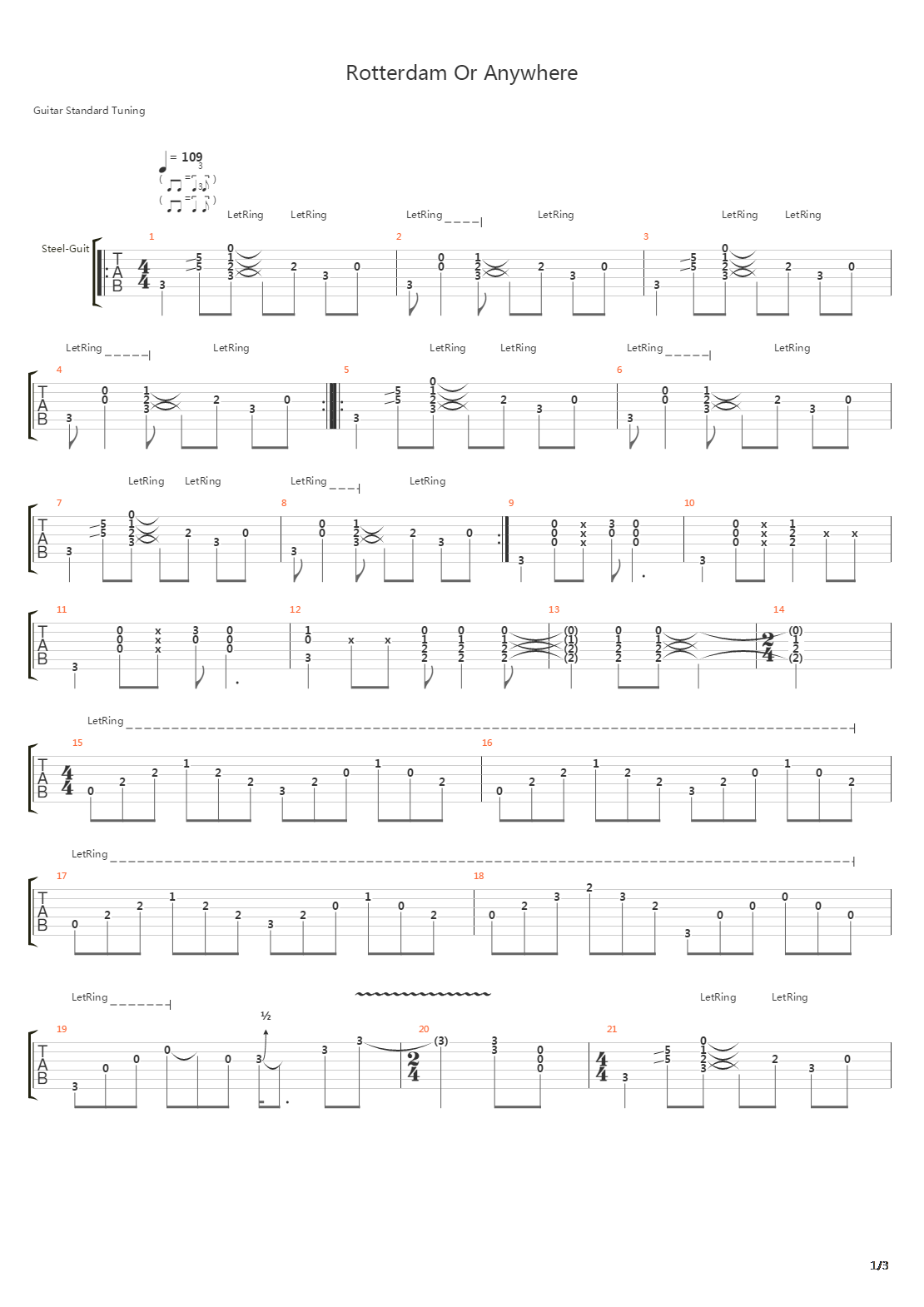 Rotterdam (Or Anywhere)吉他谱