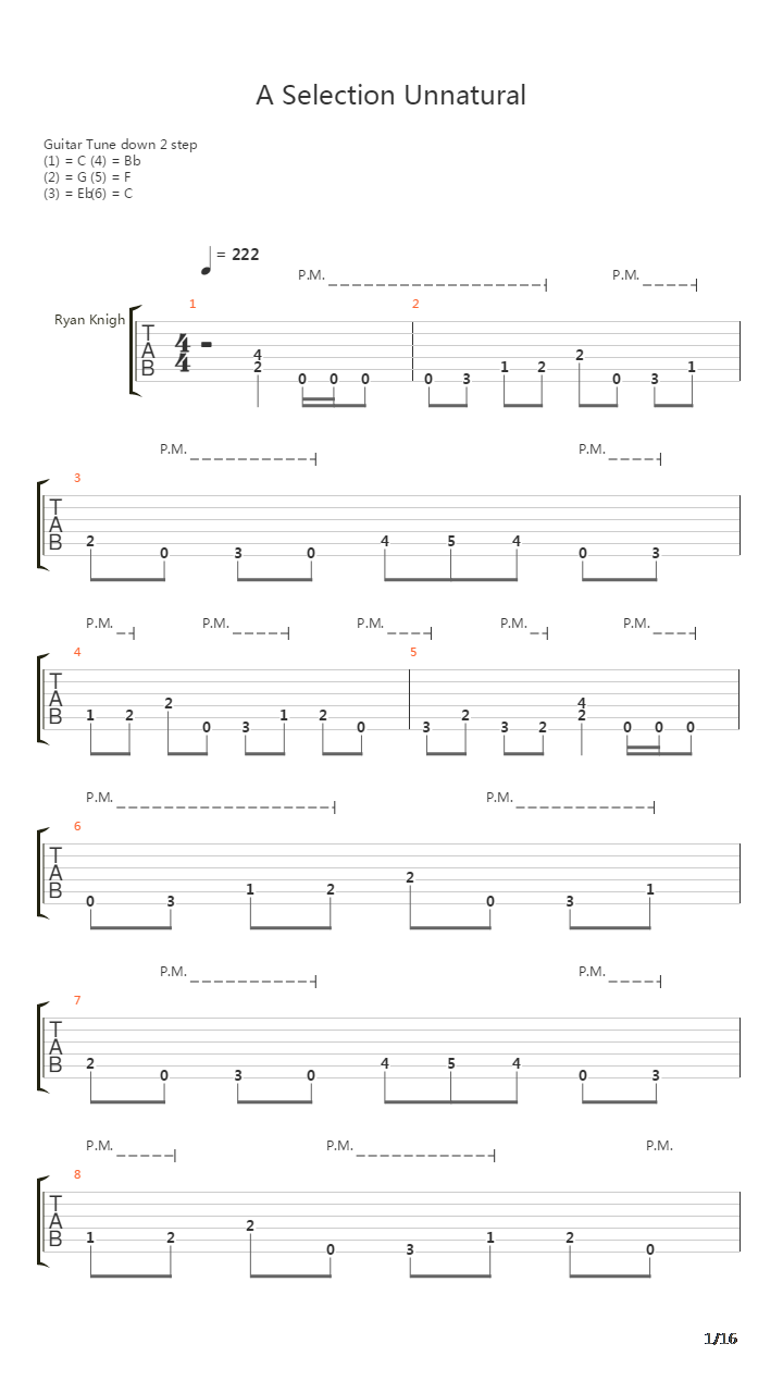 A Selection Unnatural吉他谱