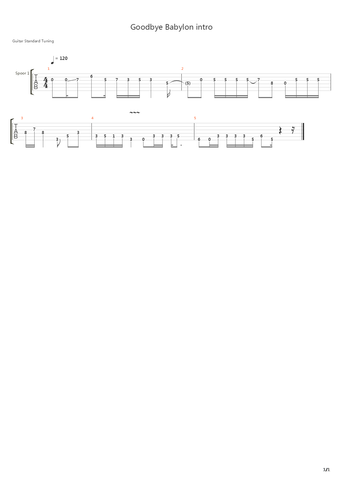 Goodbye Babylon吉他谱