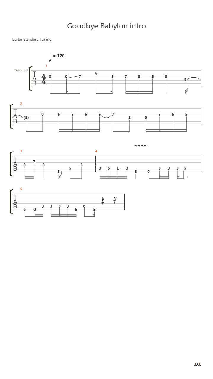 Goodbye Babylon吉他谱