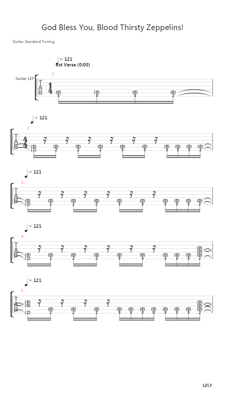 God Bless You Blood Thirsty Zeppelins吉他谱