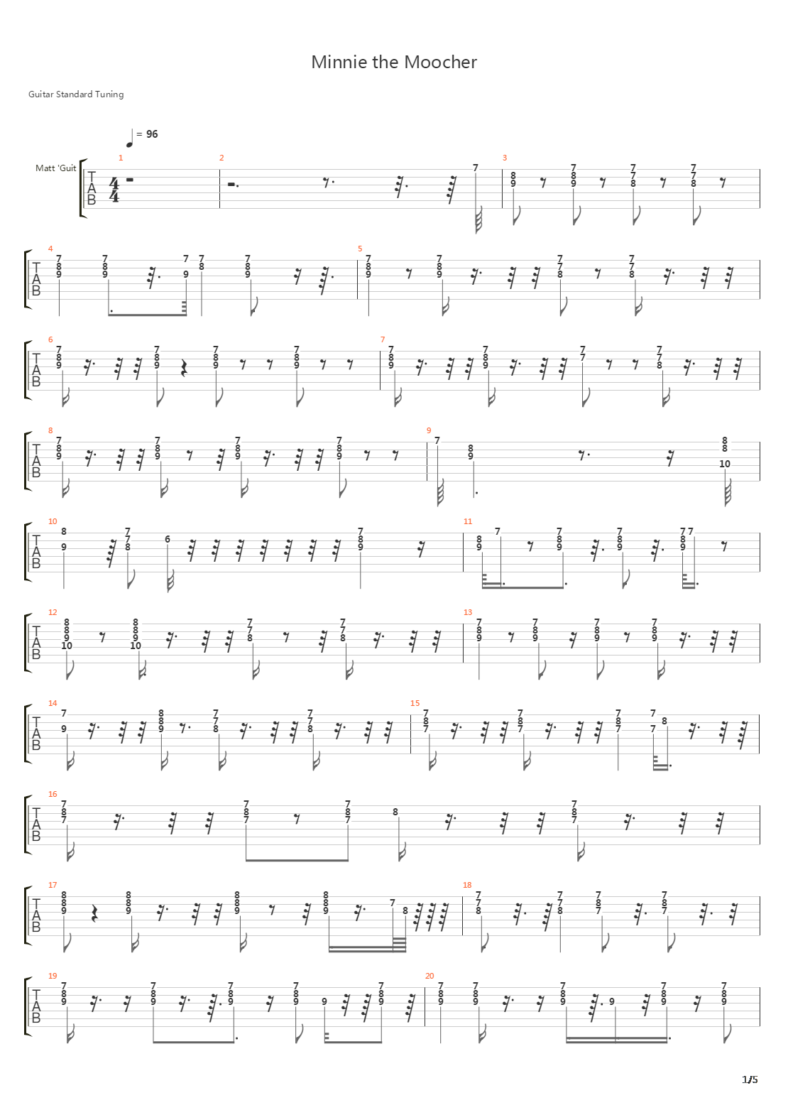 Minnie The Moocher吉他谱