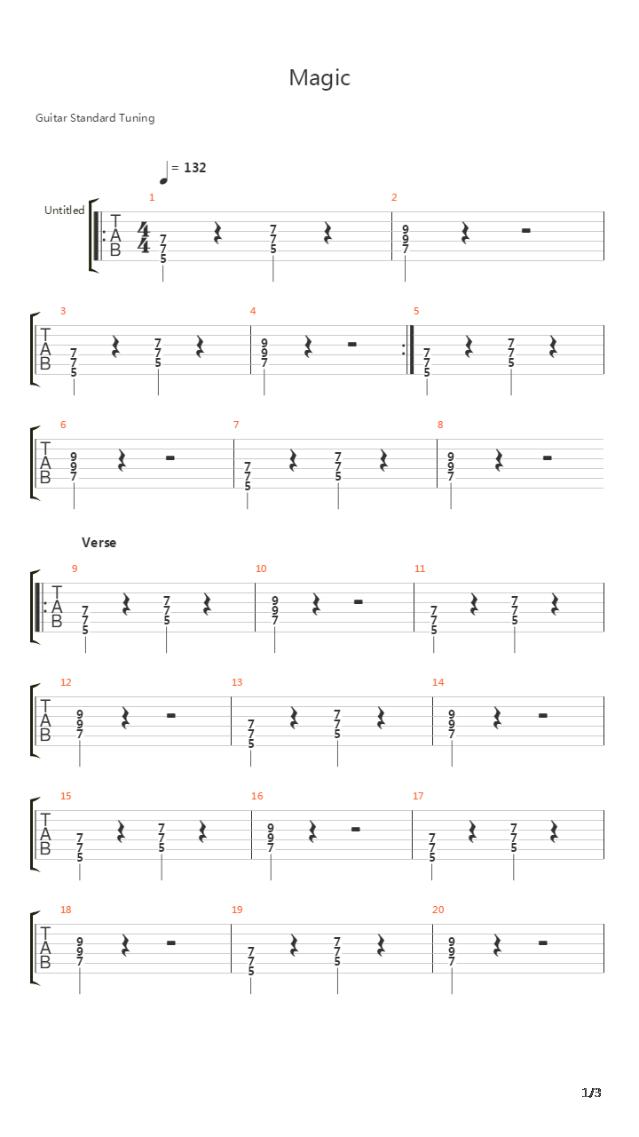 Magic吉他谱