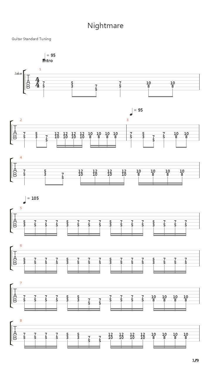 Nightmare吉他谱