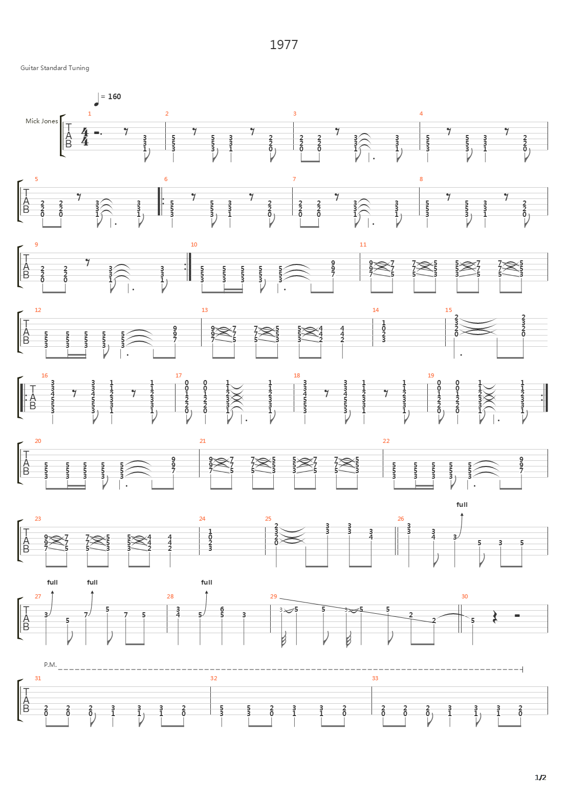 1977吉他谱