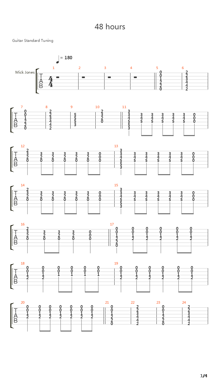 48 Hours吉他谱