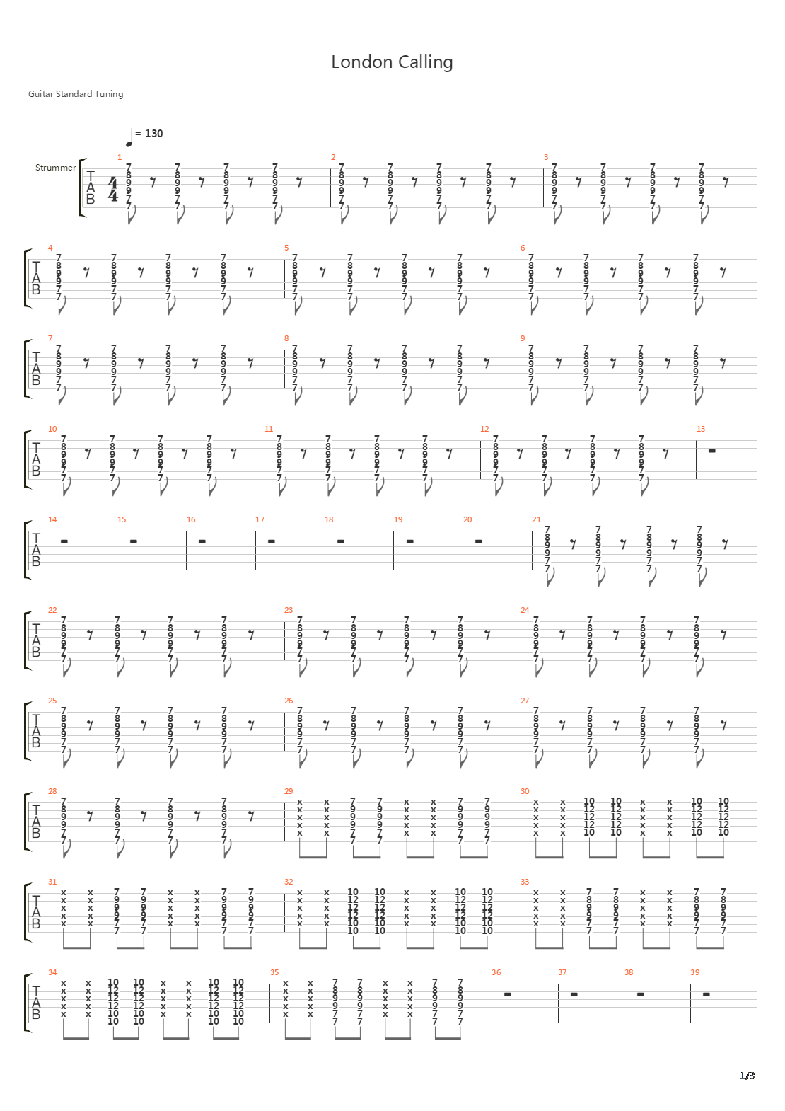 London Calling吉他谱