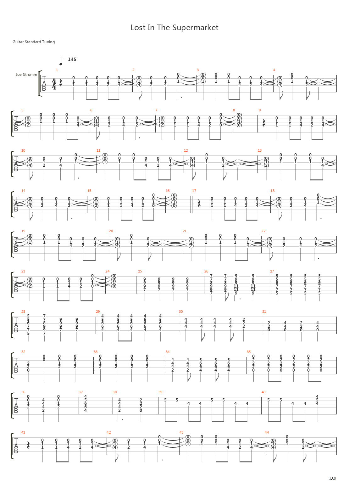 Lost In The Supermarket吉他谱
