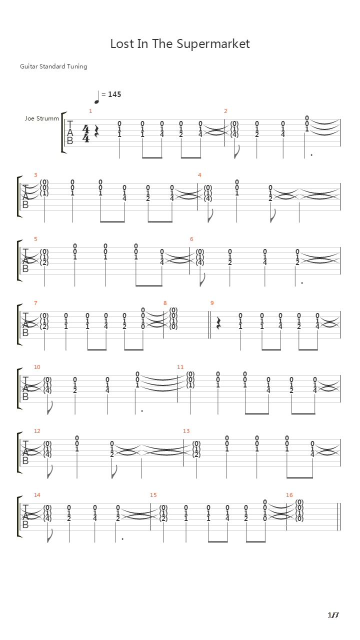 Lost In The Supermarket吉他谱