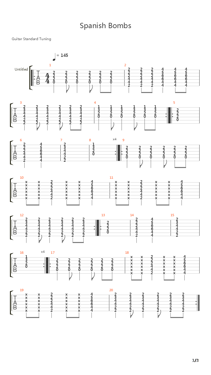 Spanish Bombs吉他谱
