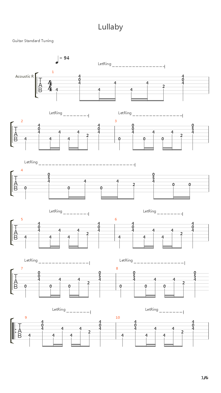 Lullaby吉他谱