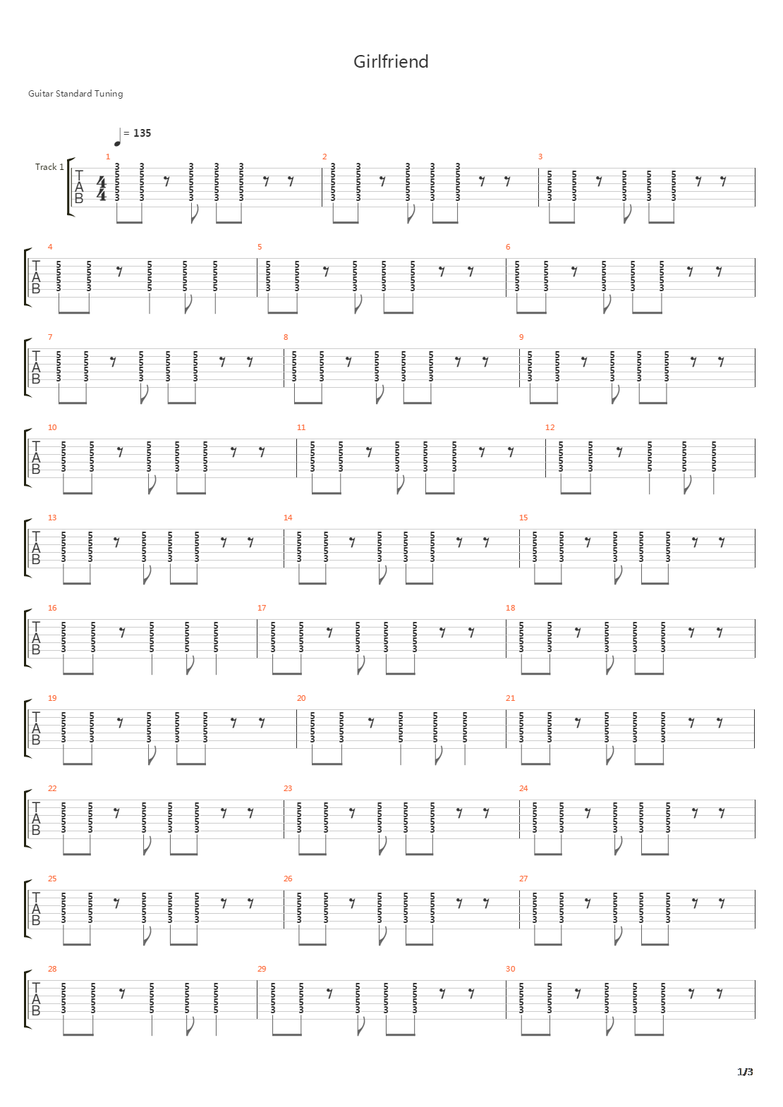 Girlfriend吉他谱