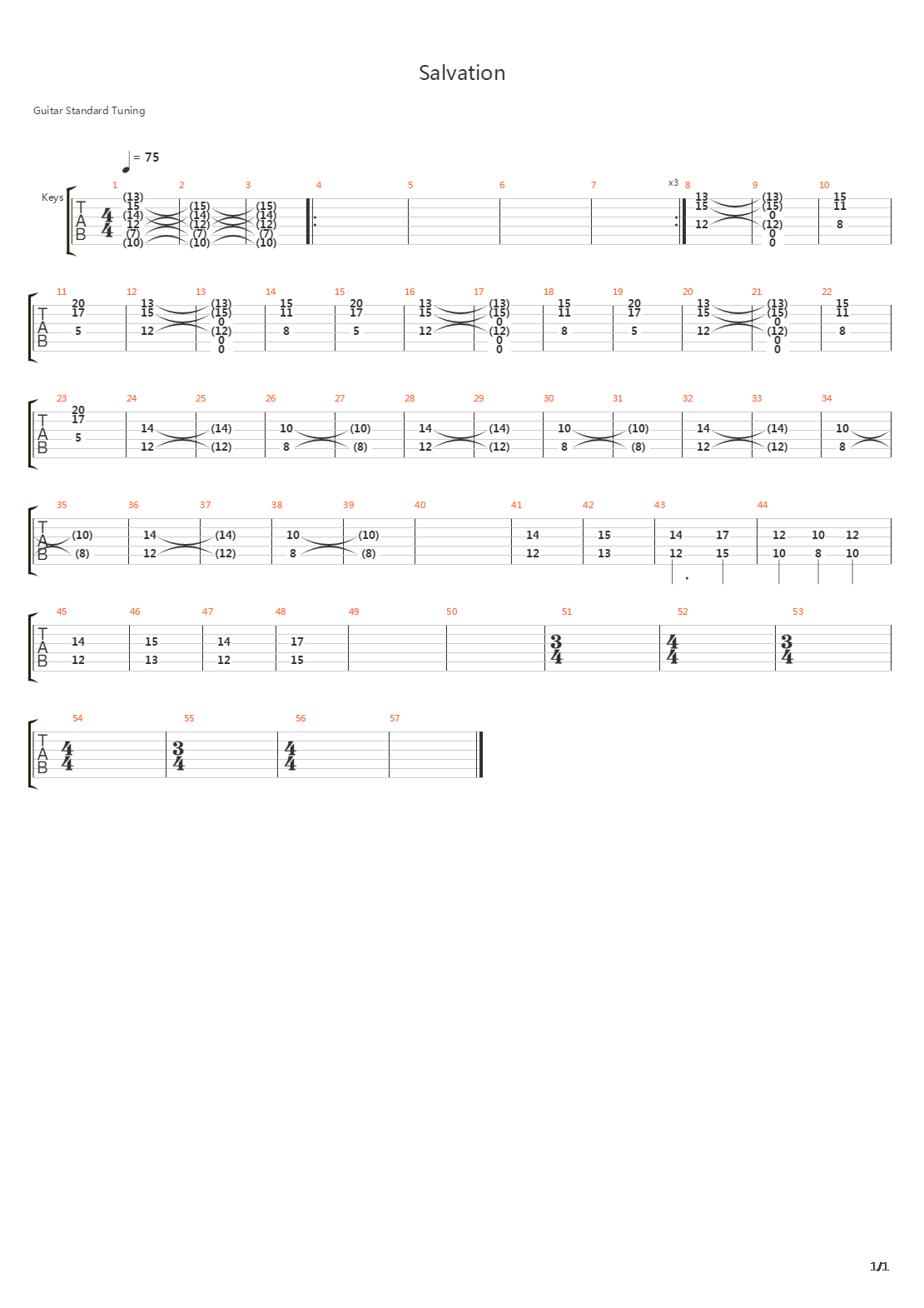 Salvation吉他谱