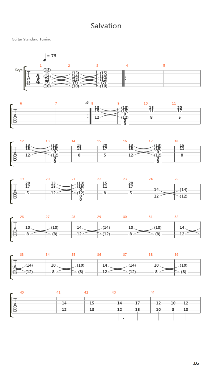 Salvation吉他谱