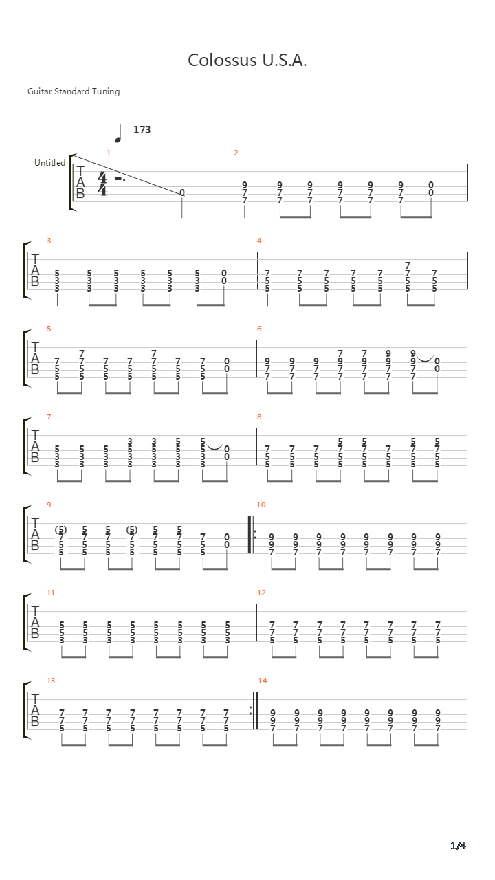 Colossus U.S.A.吉他谱