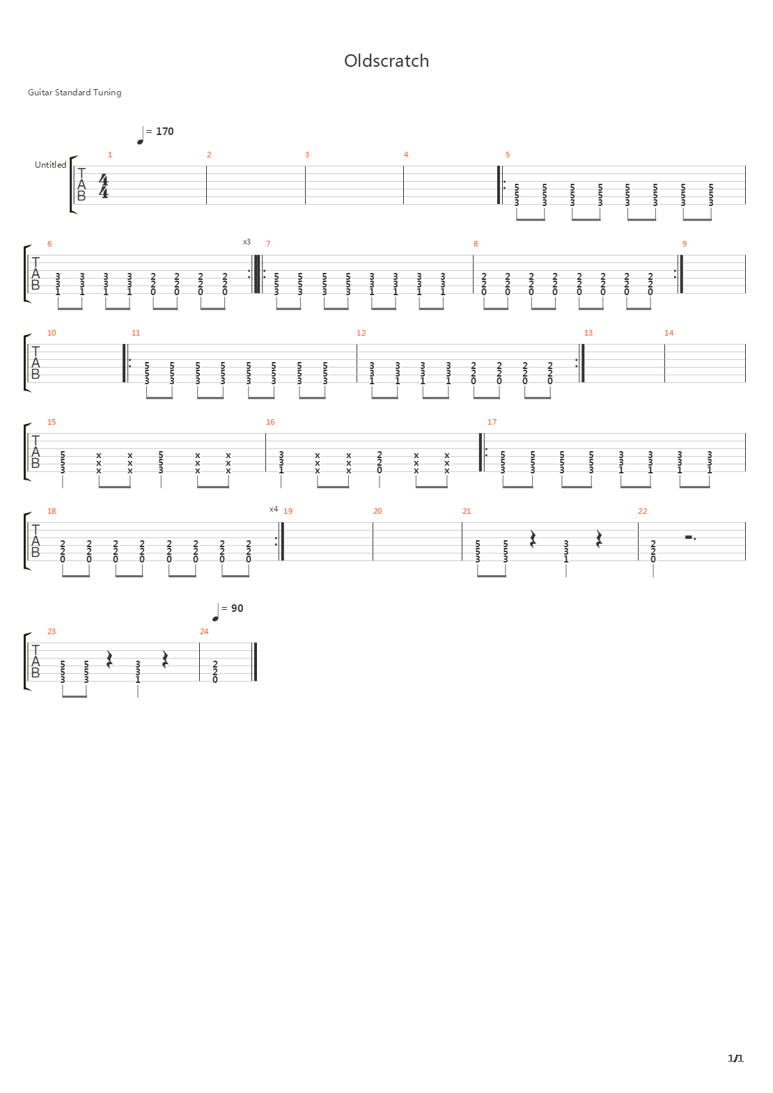 Oldscratch吉他谱