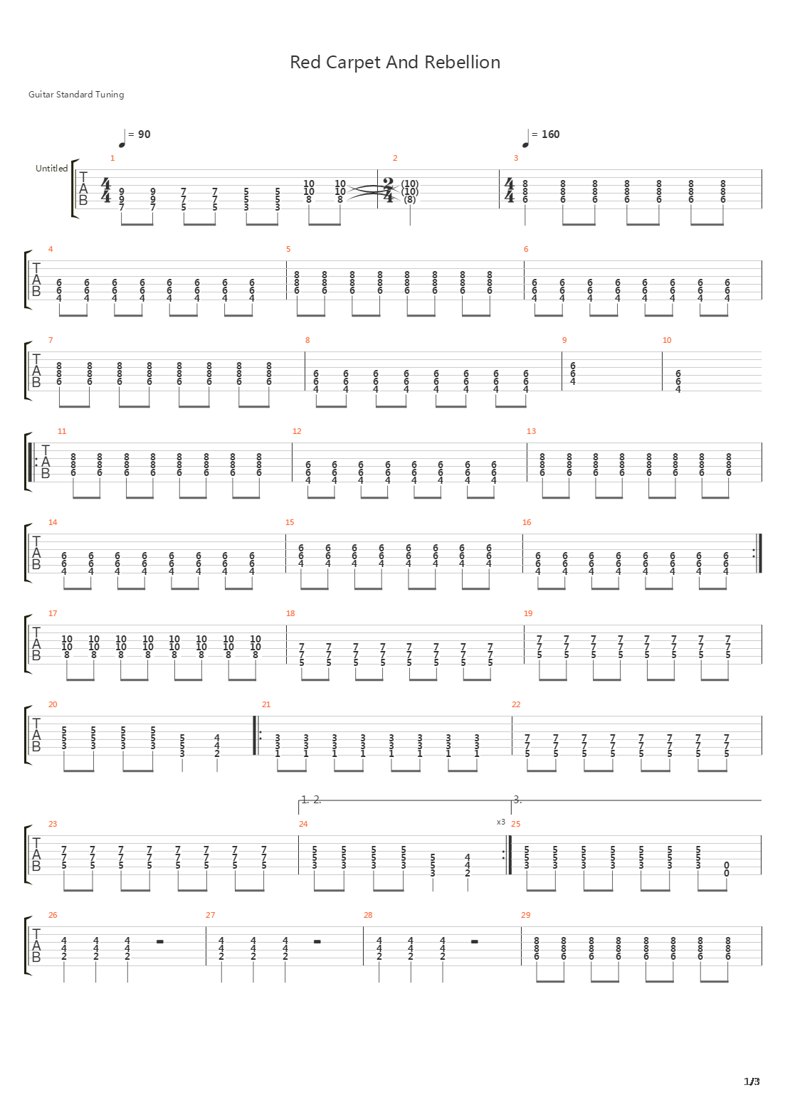 Red Carpet And Rebellion吉他谱