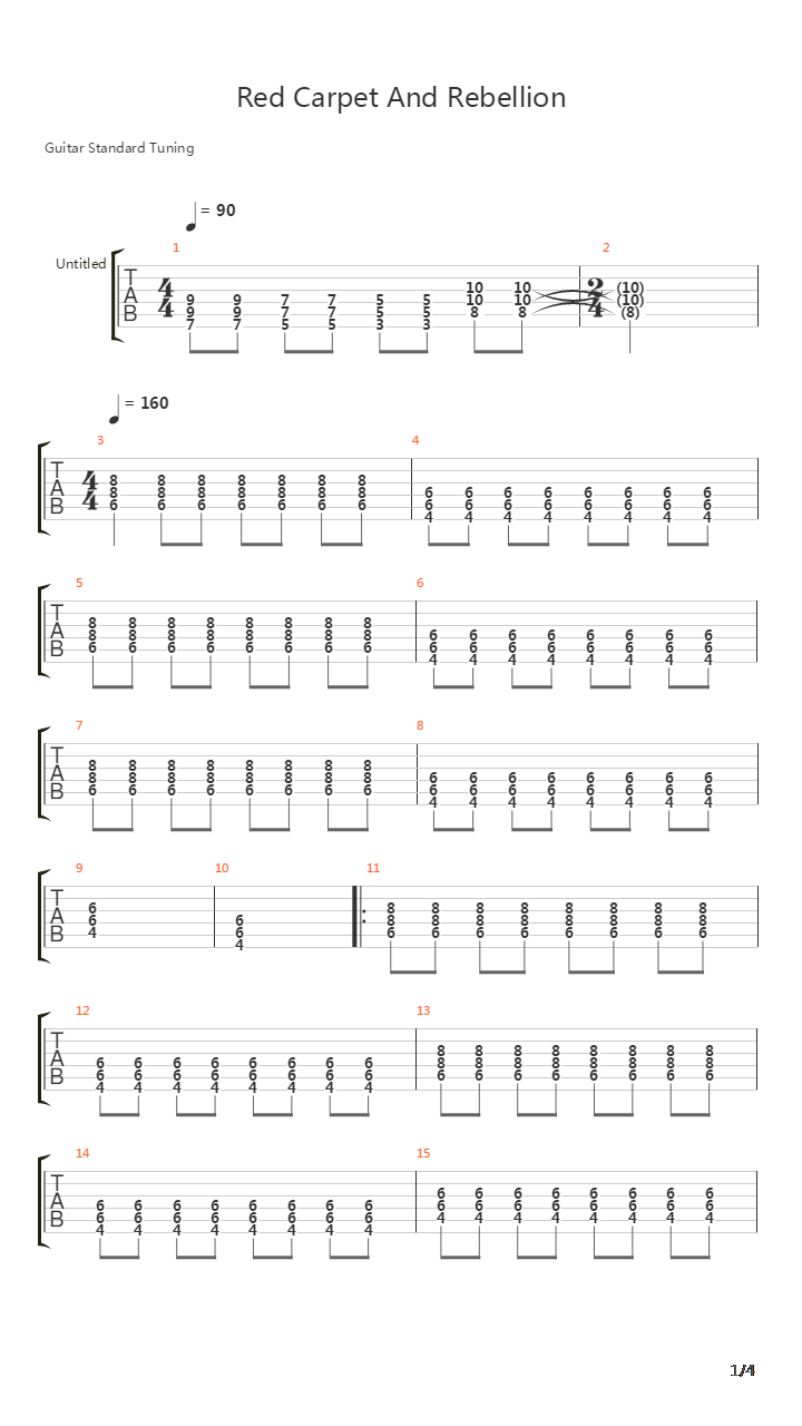 Red Carpet And Rebellion吉他谱