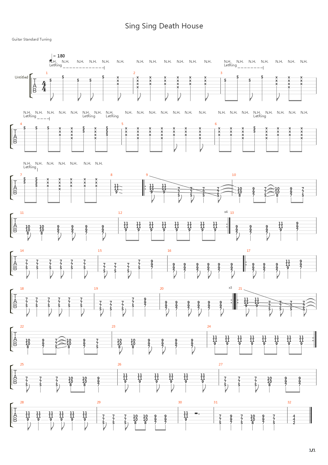 Sing Sing Death House吉他谱