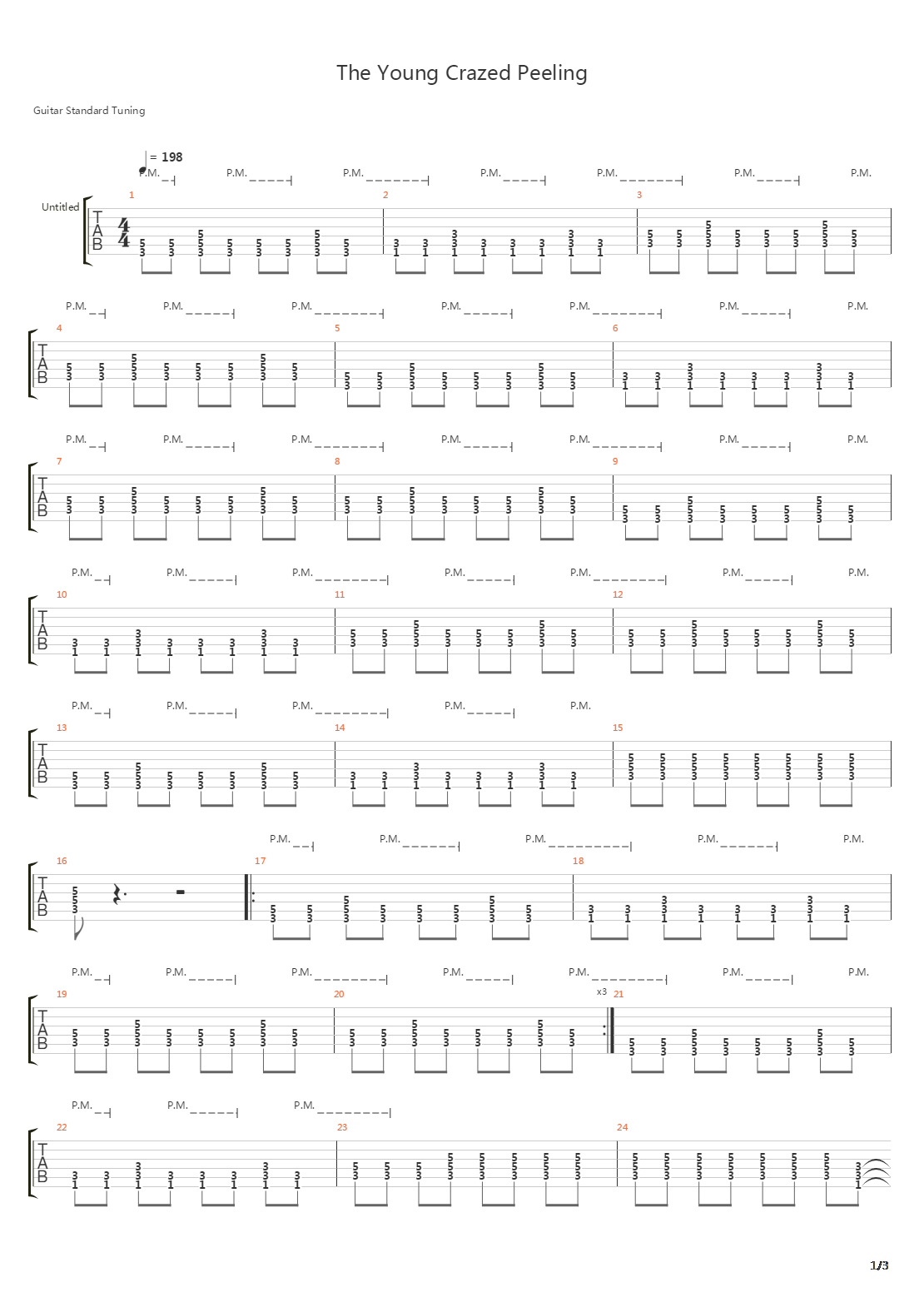 The Young Crazed Peeling吉他谱
