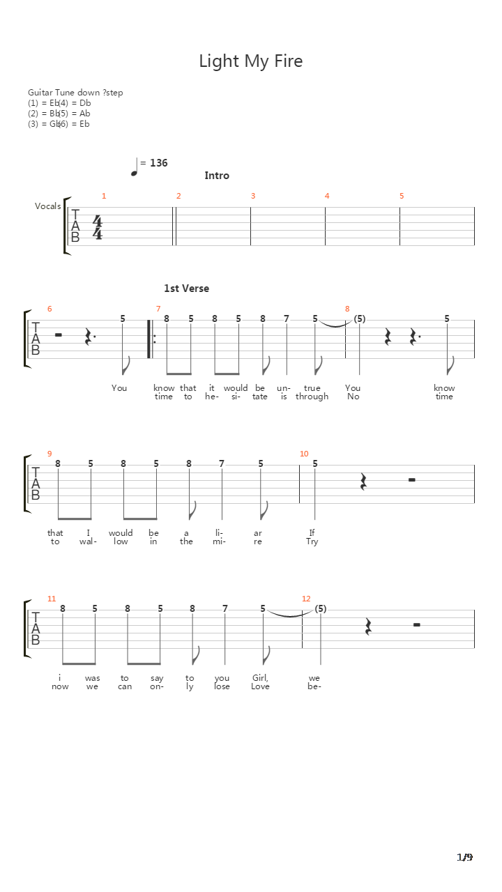 Light My Fire吉他谱
