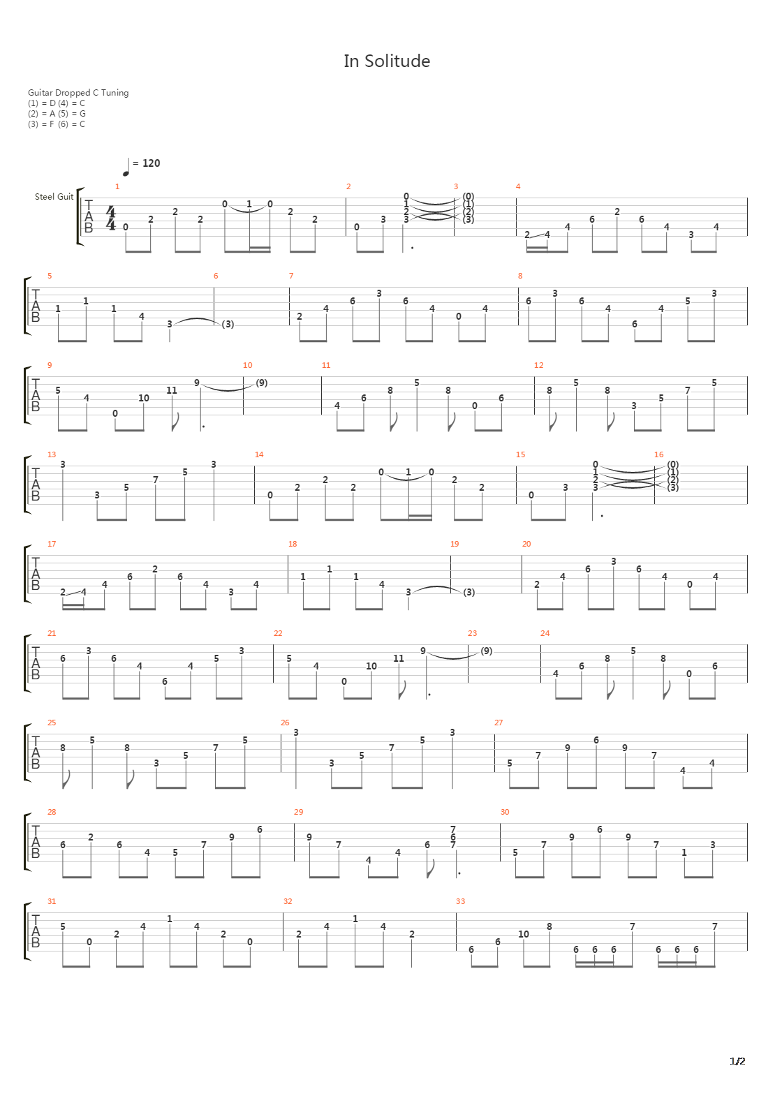In Solitude吉他谱