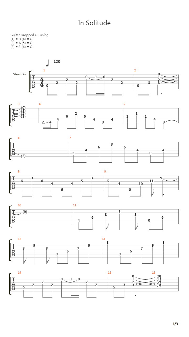 In Solitude吉他谱