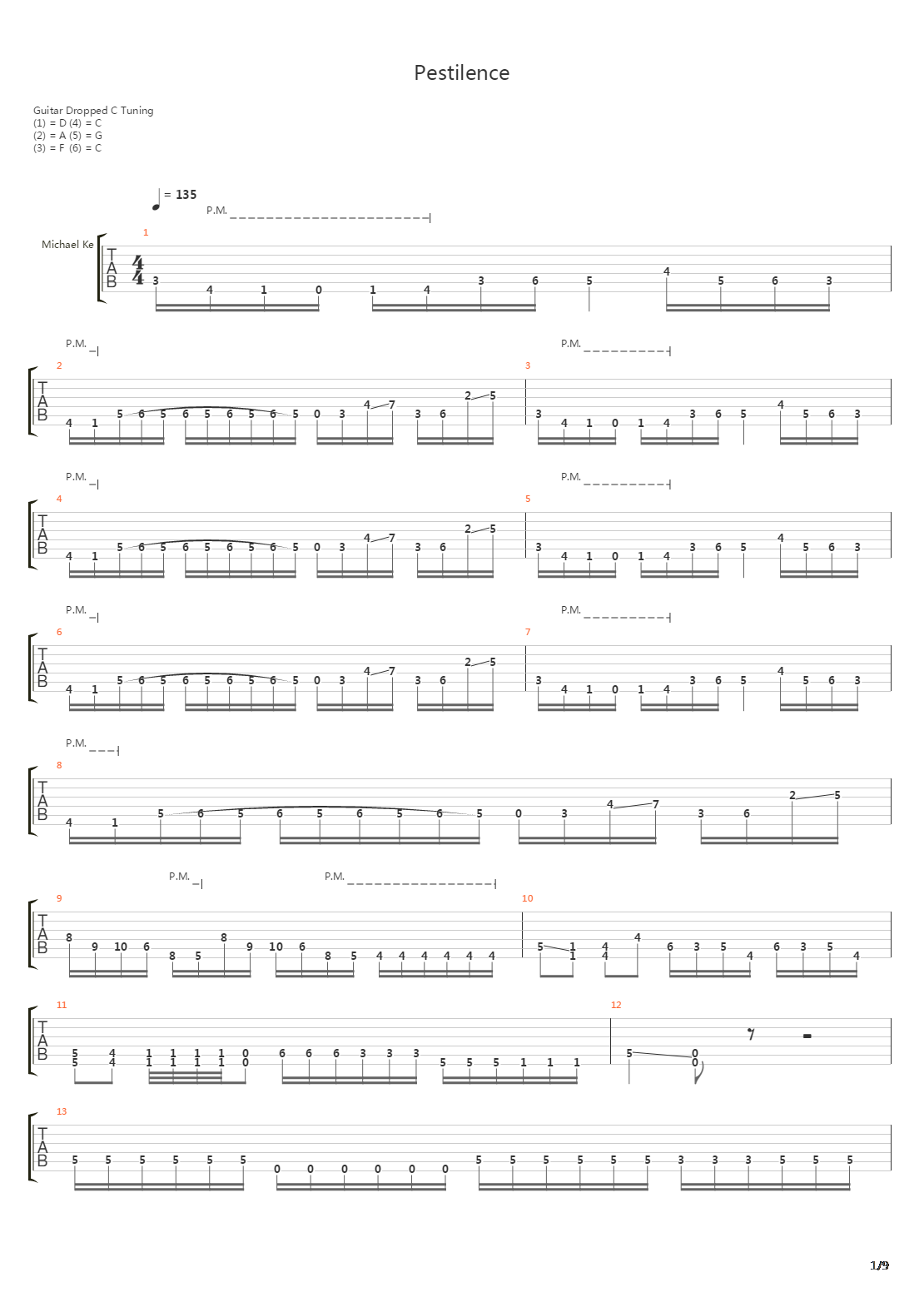Pestilence吉他谱