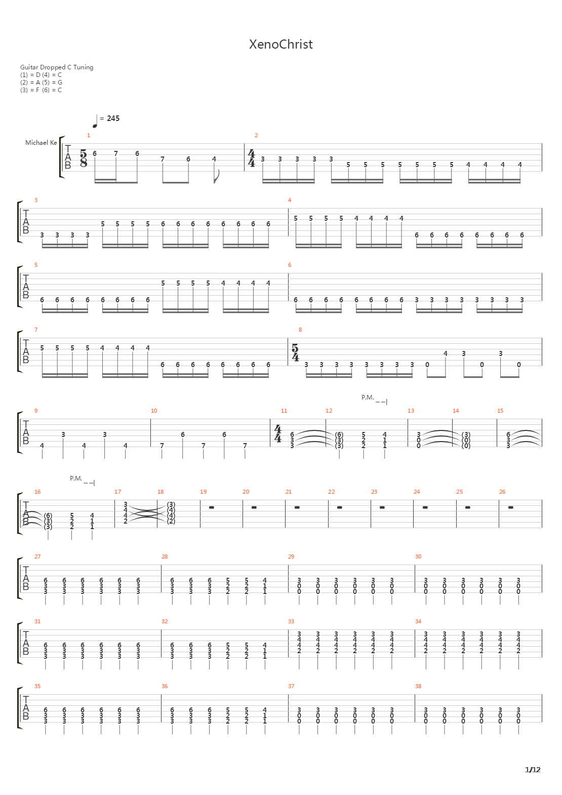 Xenochrist吉他谱