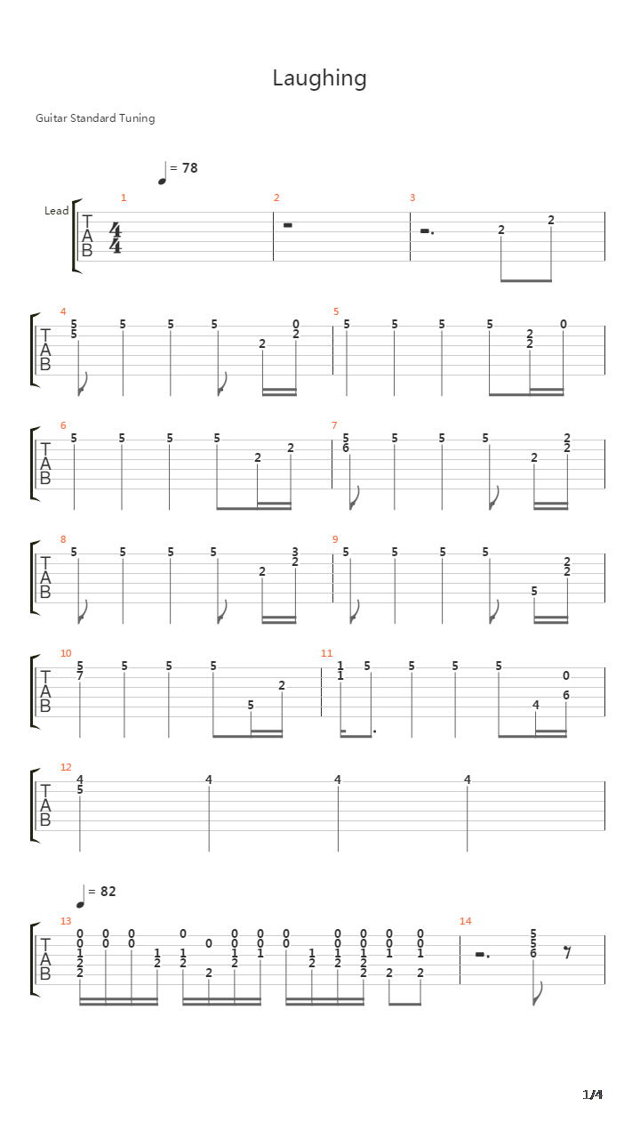 Laughing吉他谱