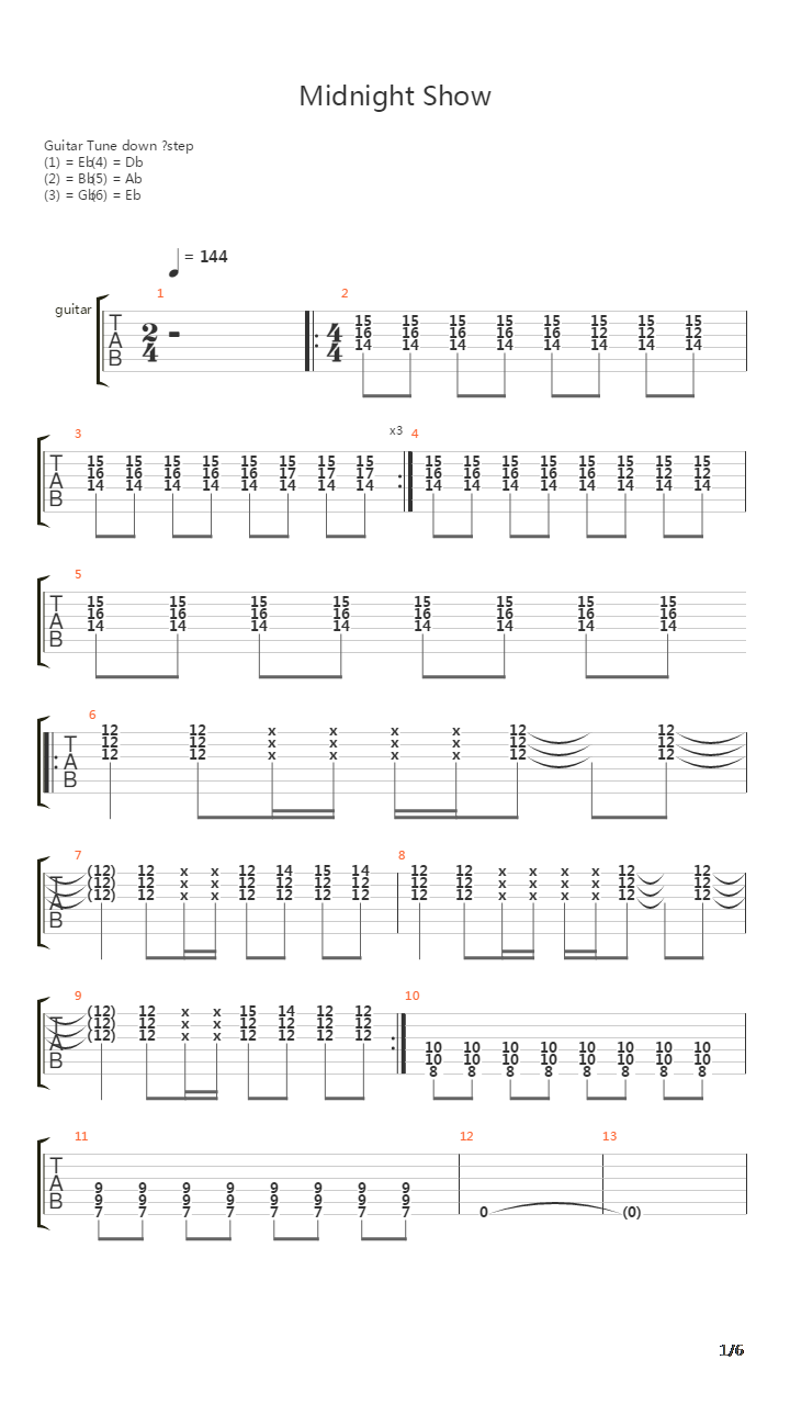 Midnight Show吉他谱