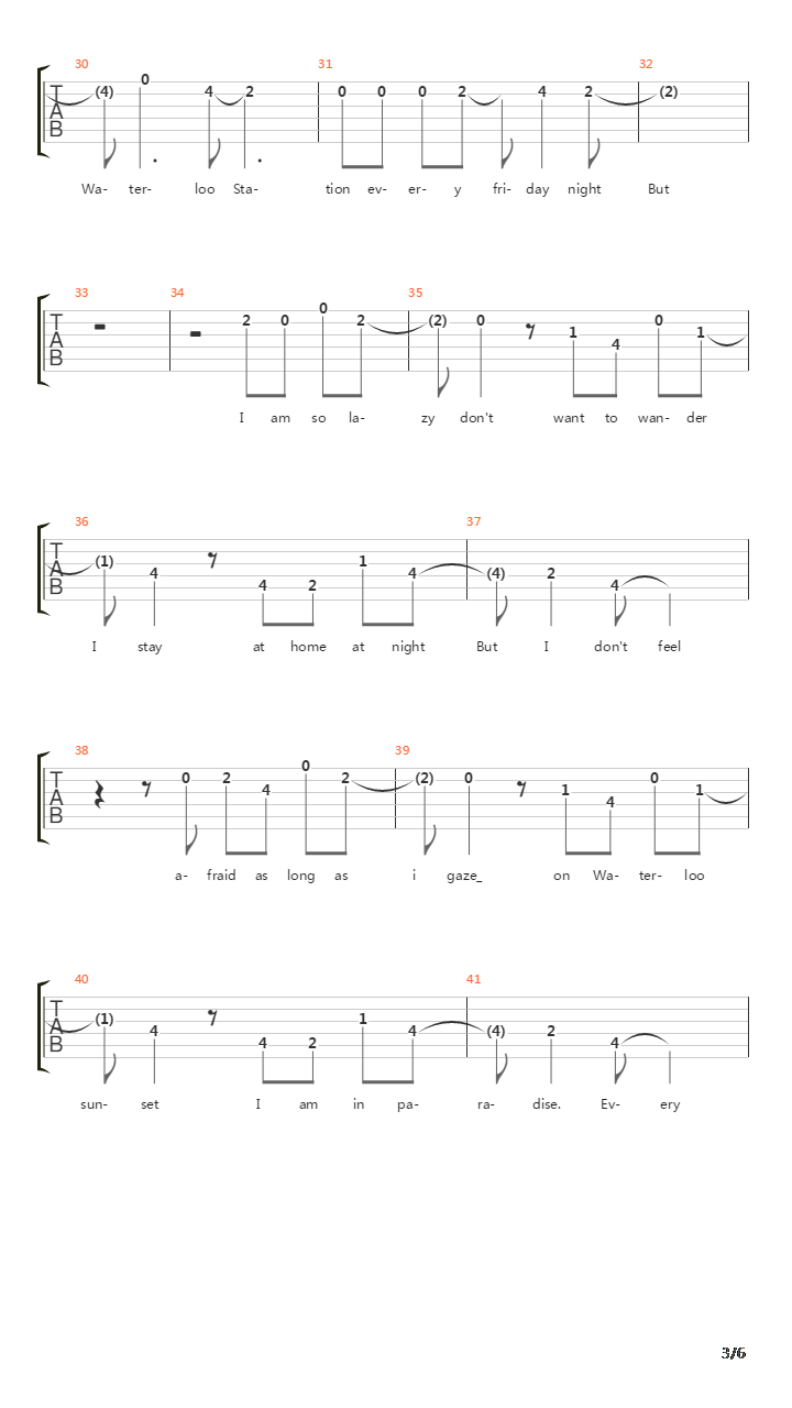 Waterloo Sunset吉他谱