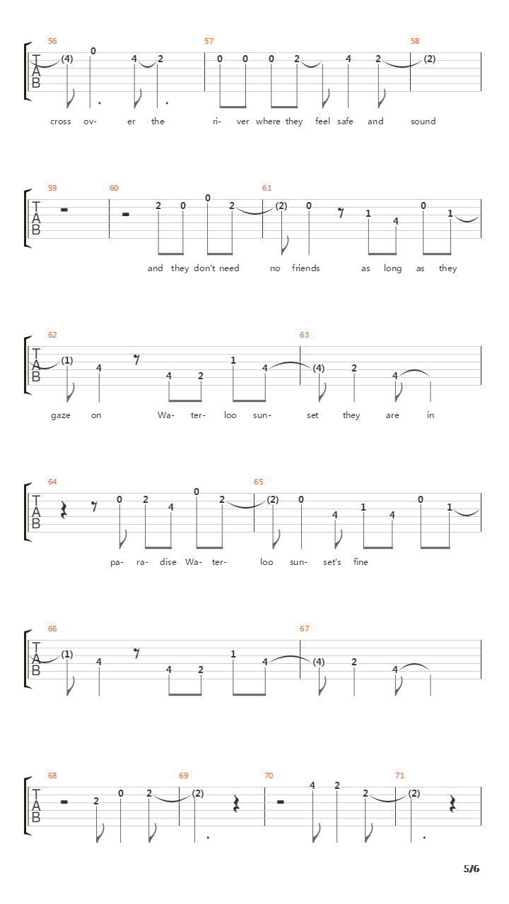 Waterloo Sunset吉他谱