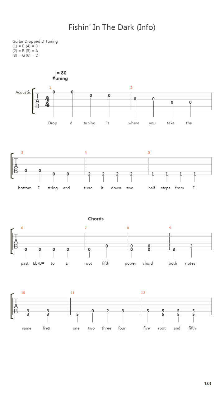 Fishin' In The Dark (Info)吉他谱