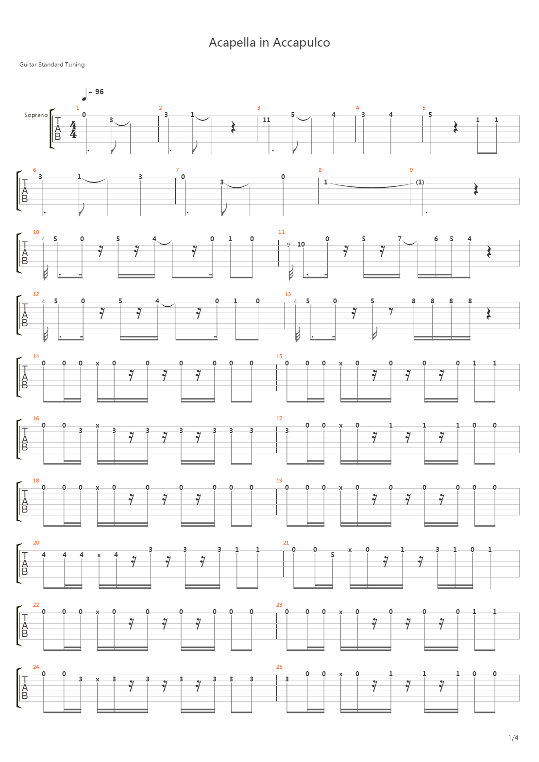 Acapella In Acapulco吉他谱