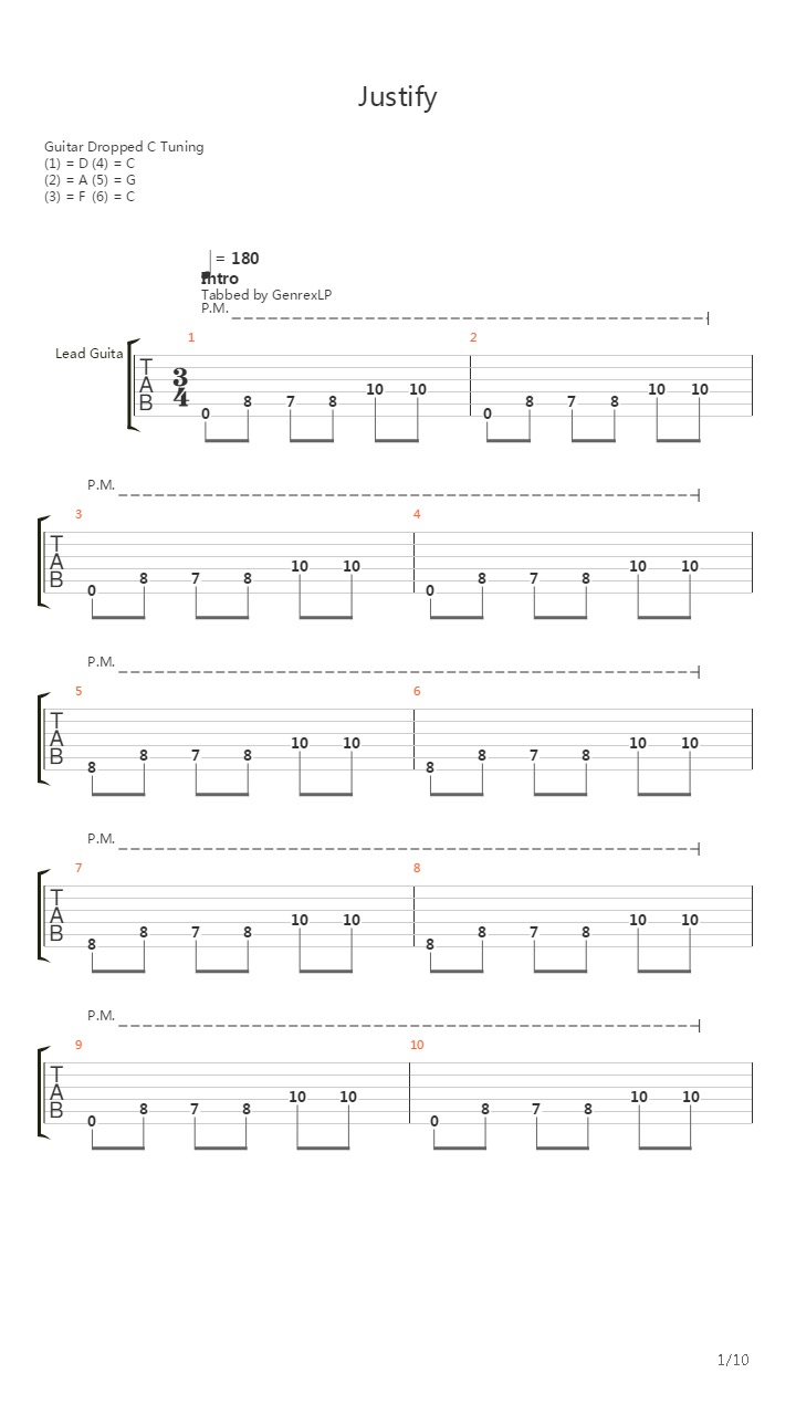 Justify吉他谱