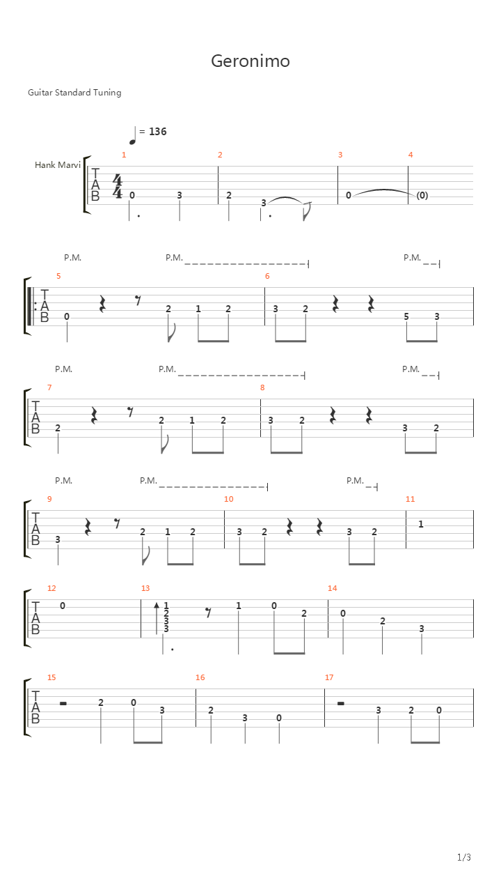 Geronimo吉他谱