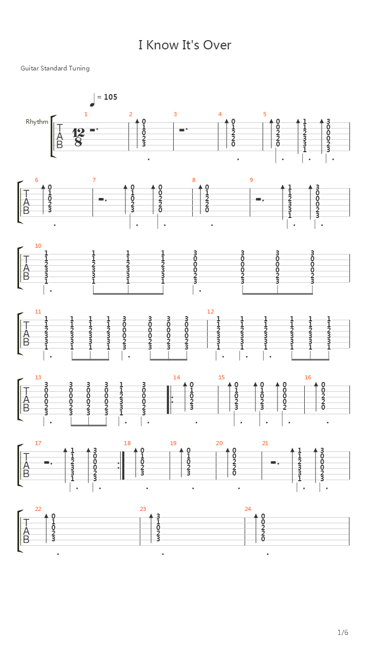 I Know It's Over吉他谱