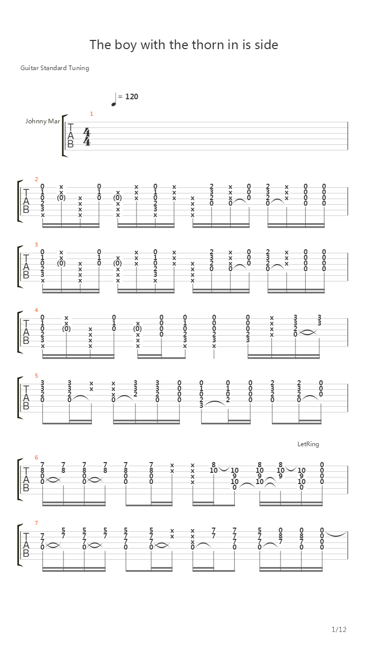 The Boy With The Thorn In His Side吉他谱