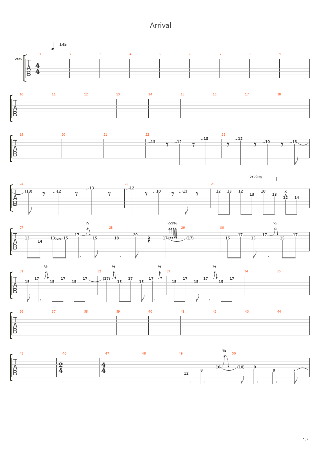 Arrival吉他谱