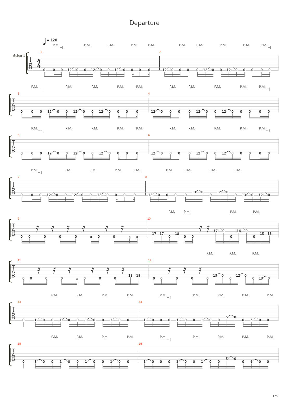 Departure吉他谱