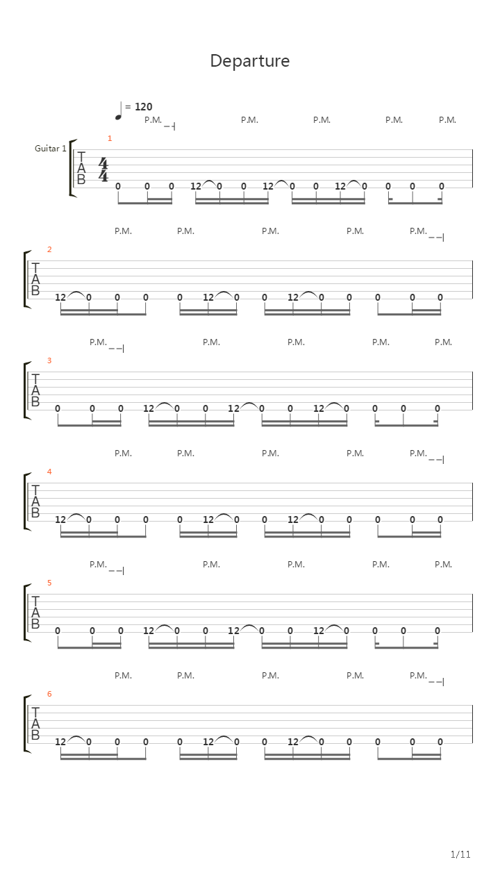 Departure吉他谱
