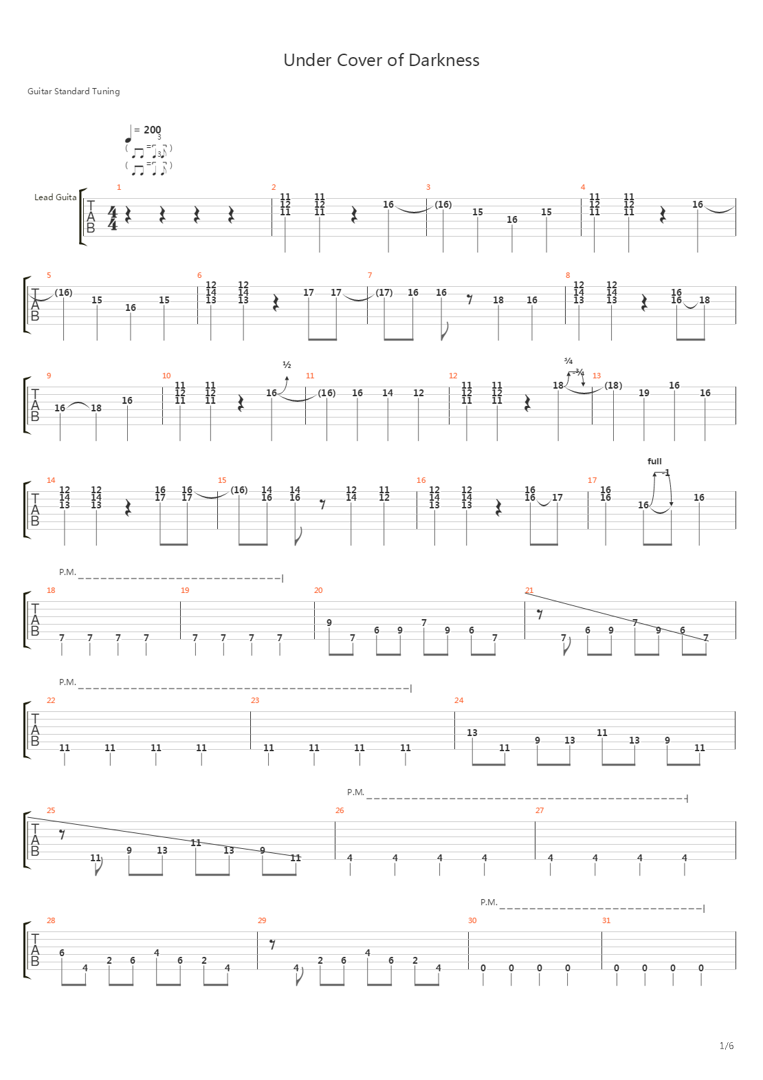 Under Cover Of Darkness (100% Correct)吉他谱