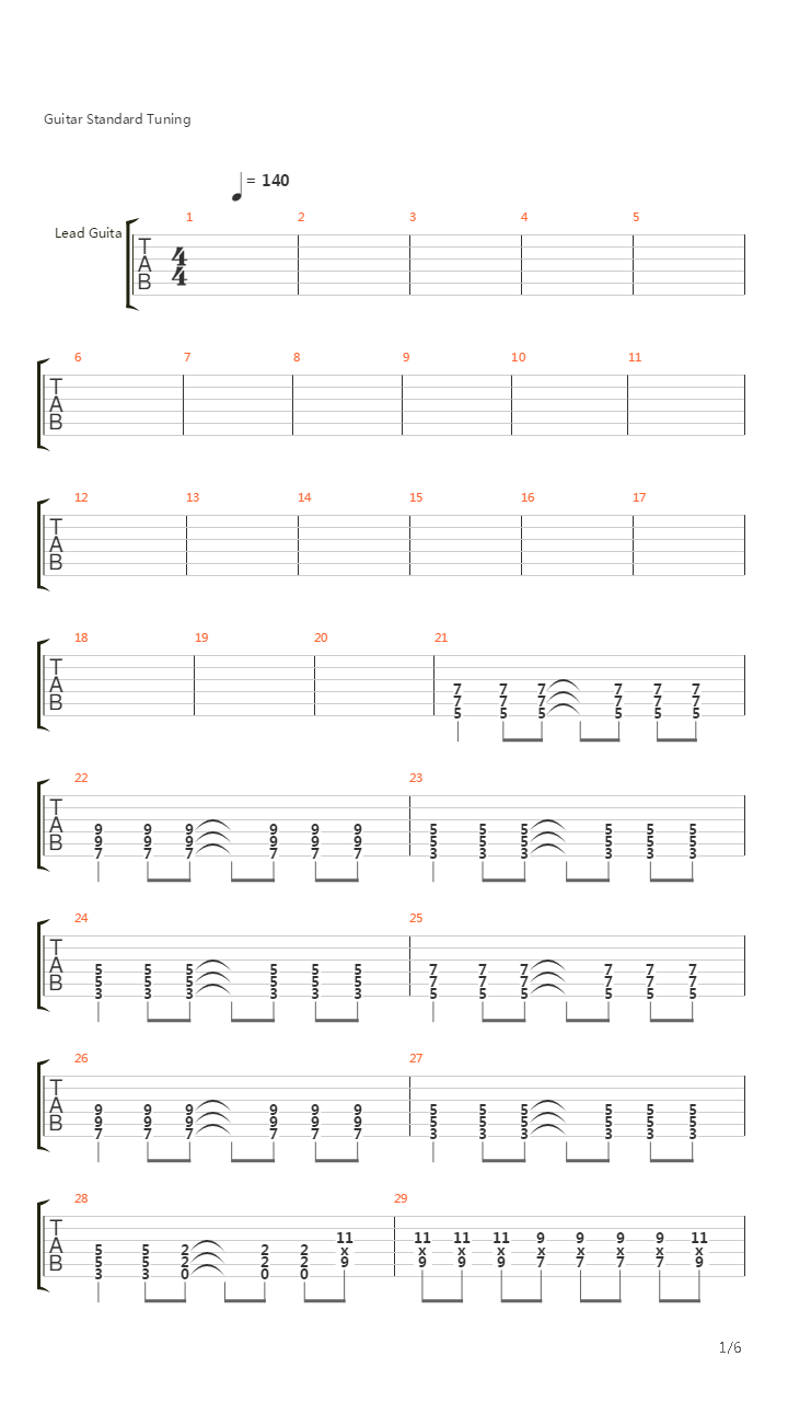 Fader吉他谱