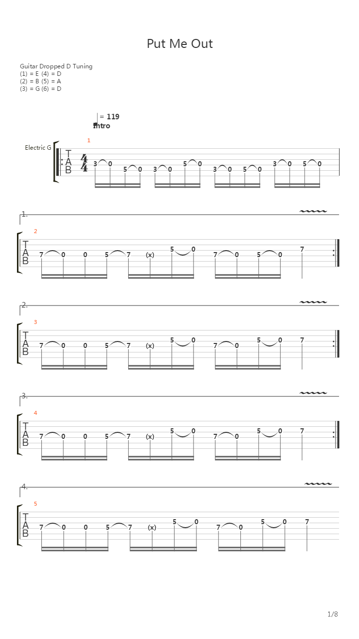 Put Me Out吉他谱