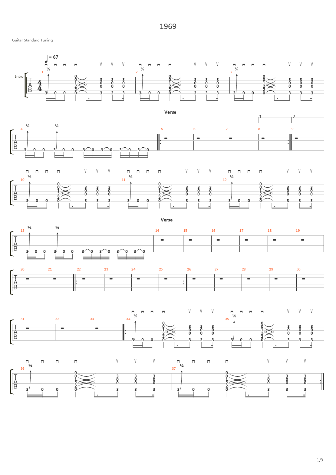 1969吉他谱